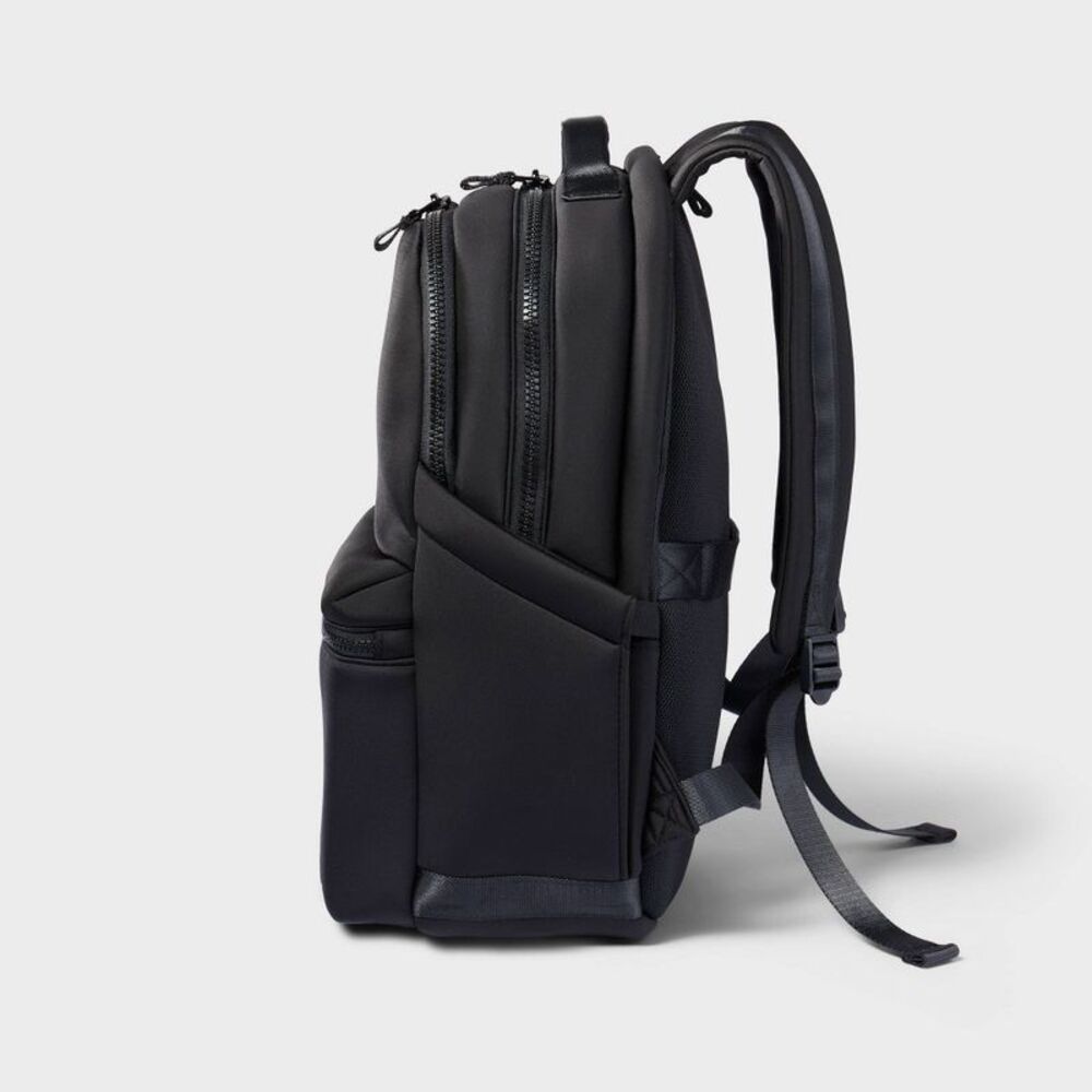 Open Box - All In Motion - Faux Neoprene 17" Backpack Black - All  Black - Picture 3 of 4